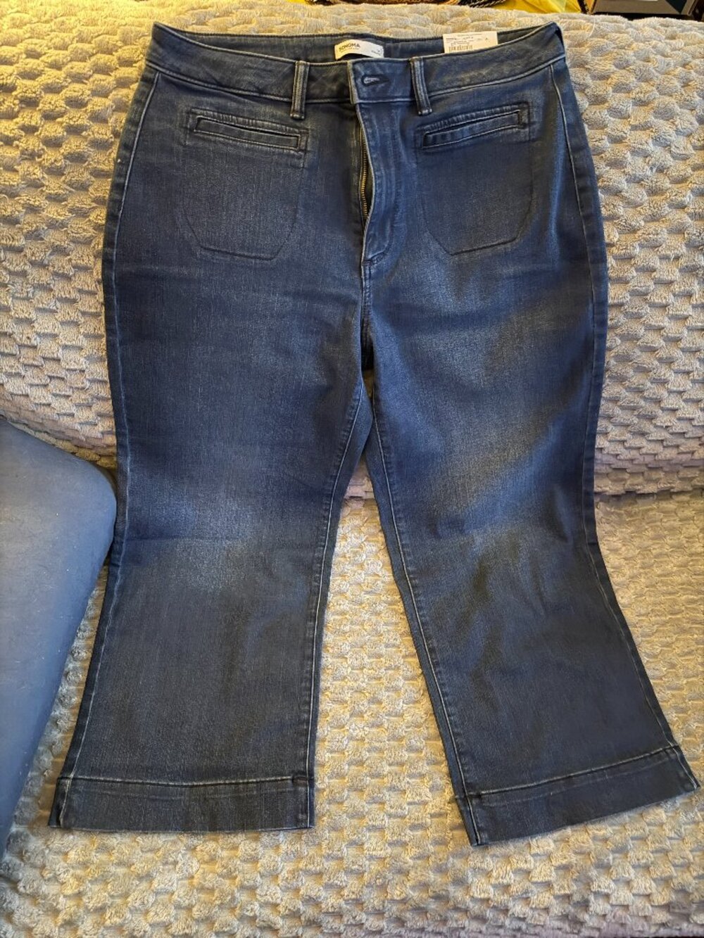 NEW Sonoma Women's 14 Wide Leg Ankle High Rise Denim Jeans Y2K Baggy NWT
